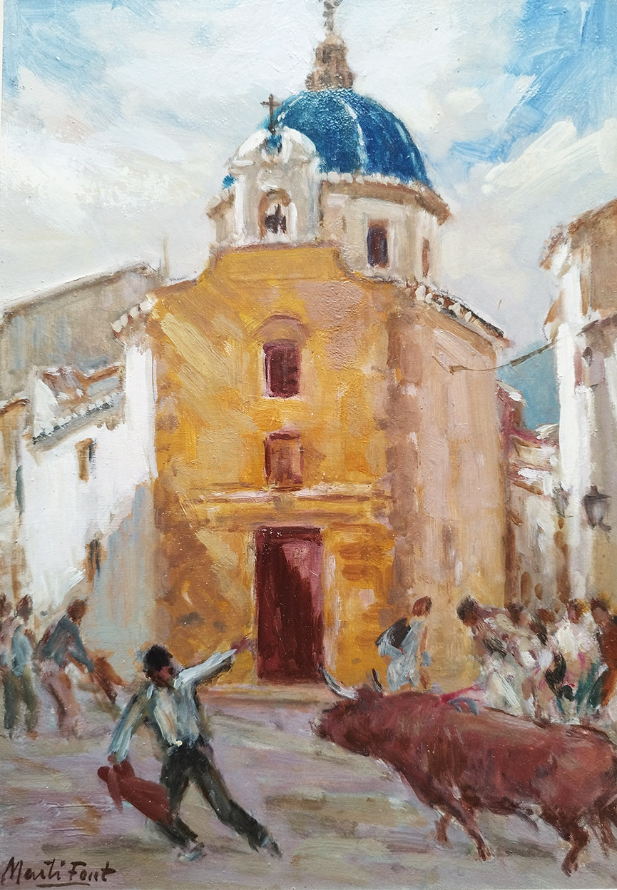 Pintor Martí font: Toro y campanario