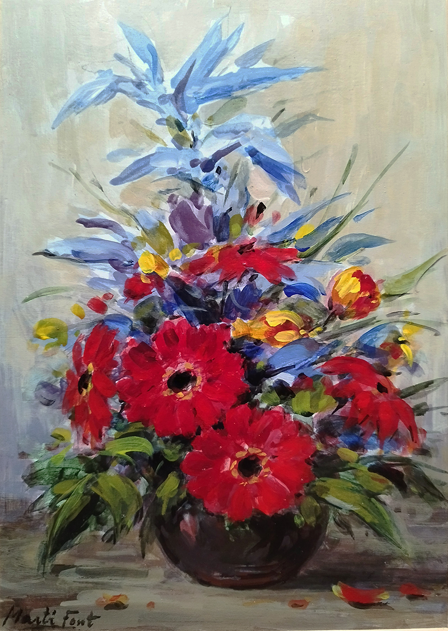 Pintor Martí font: Jarrón flores