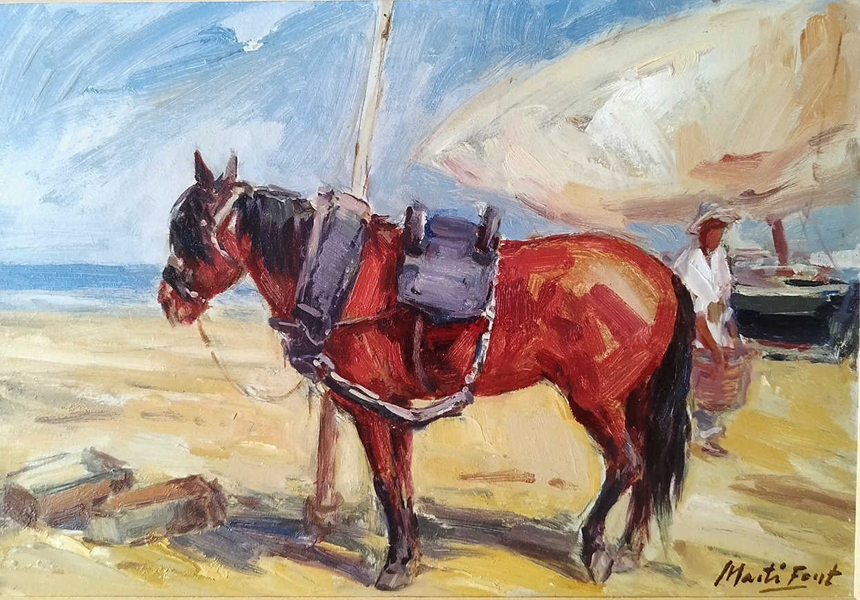 Pintor Martí font: Caballo en la playa
